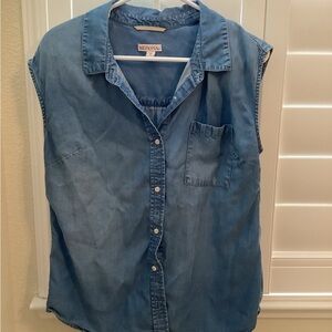 Merona Women's Denim Blue Button Down Shirt
